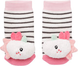 Fehn Play Glove Safari - Marionnettes à doigts pour bébé singe et éléphant et chaussettes cloches pour bébé licorne - chaussettes bébé avec fonction cloche et tête de licorne - stimulent la motricité et les sens Bebe Toys Naty Shop