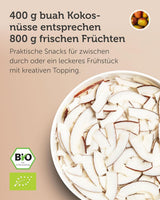 BUAH® Chips de noix de coco séchées | Chips de noix de coco biologiques, snacks, muesli et chips de noix de coco | Substitut idéal aux bonbons | Vegan et sans sucre ajouté | 400g de produits déshydratés Naty Shop