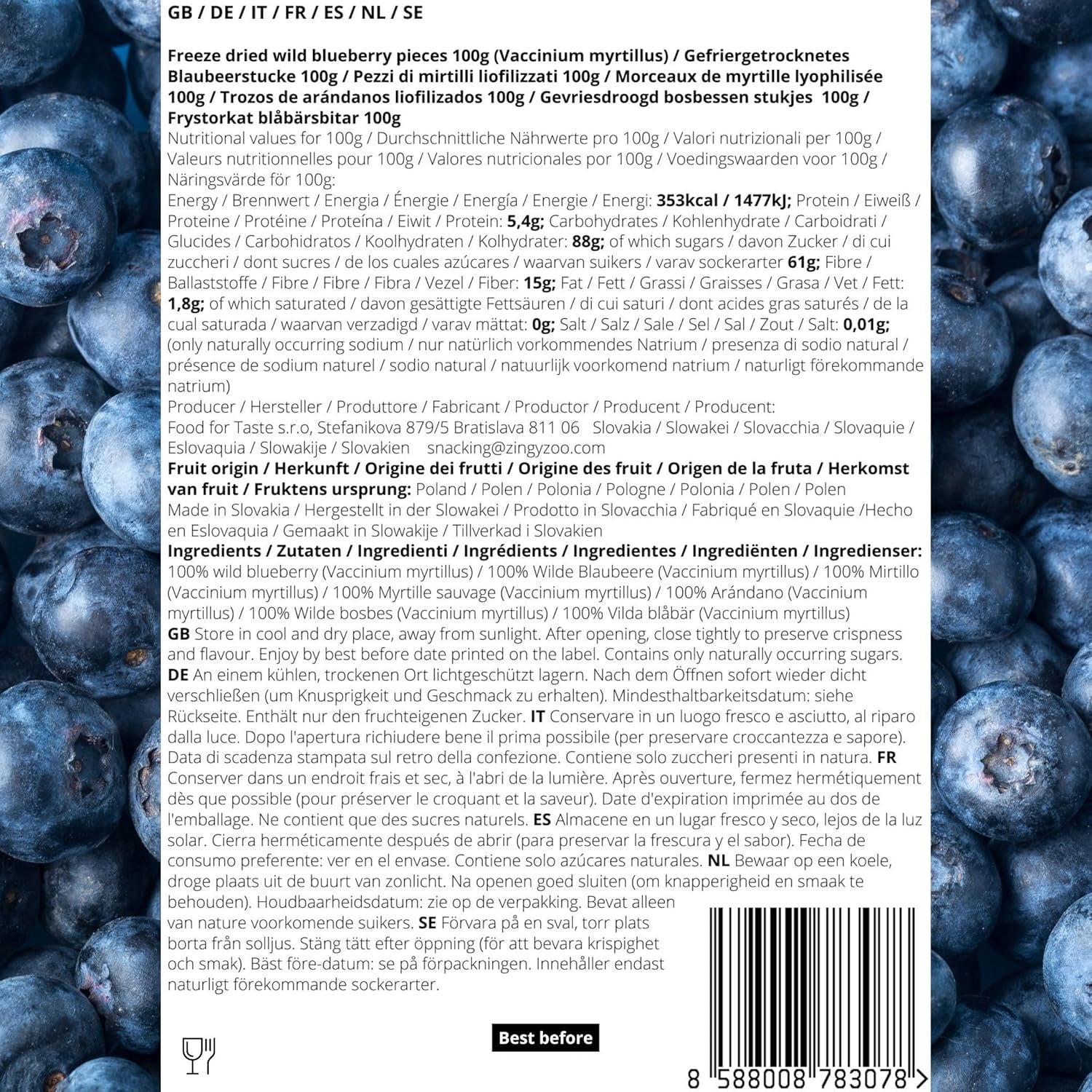 Morceaux de canneberges séchées | 100 % myrtilles sauvages lyophilisées Vaccinium Myrtillus | Poudre de myrtille sauvage Poudre de fruit de myrtille Lyophilisée Myrtilles séchées Produits déshydratés Naty Shop