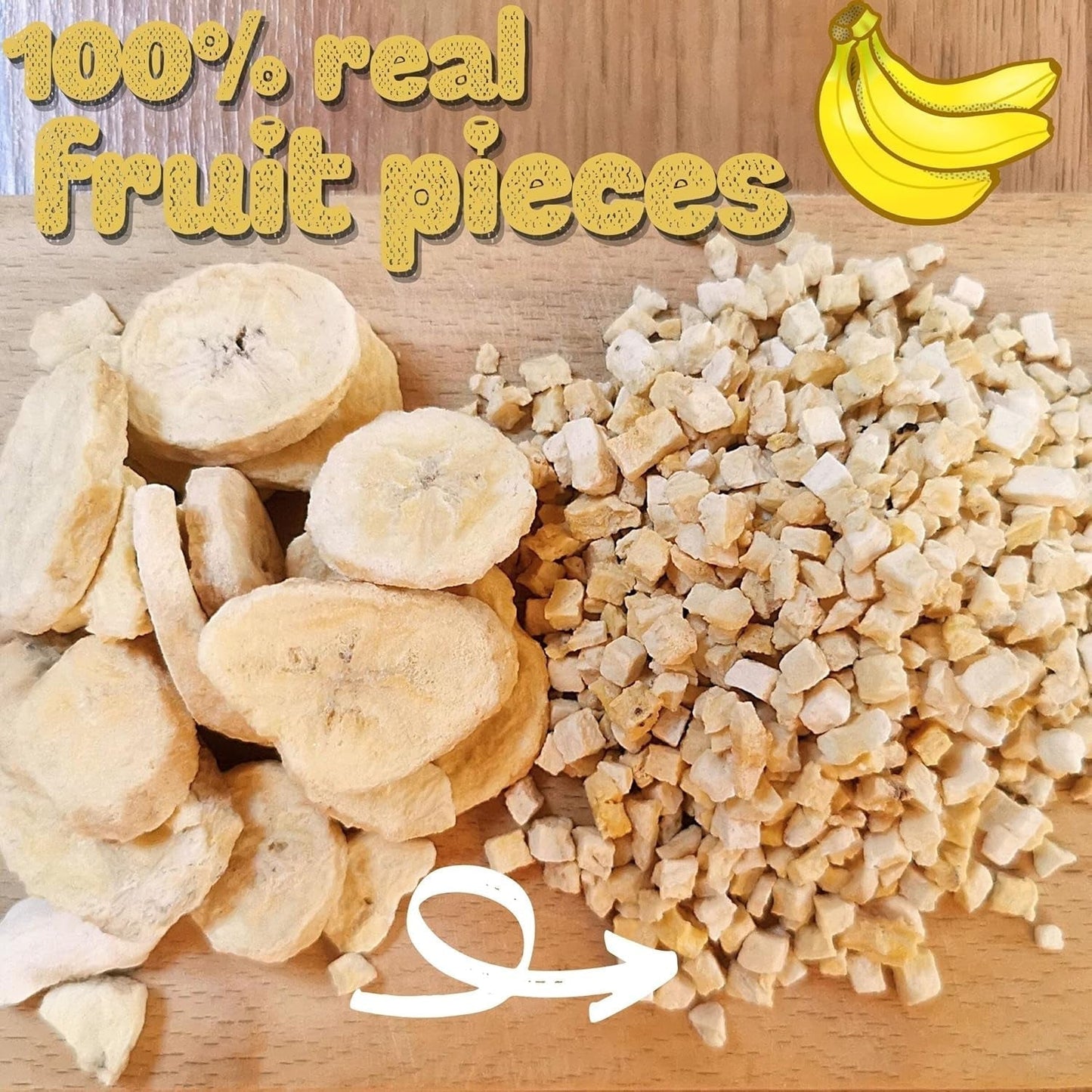 Morceaux de banane lyophilisés | Bananes séchées sans sucre | Bananes lyophilisées Bananes aux fruits secs | Bananes fraîches lyophilisées | Morceaux de banane aux fruits lyophilisés Produits déshydratés Naty Shop