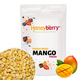 Morceaux de mangue lyophilisée 100g - Fruits lyophilisés - Fruits secs lyophilisés - Mangue séchée - Parfait pour les snacks, pâtisseries, muesli, smoothies et desserts Produits déshydratés Naty Shop 100G