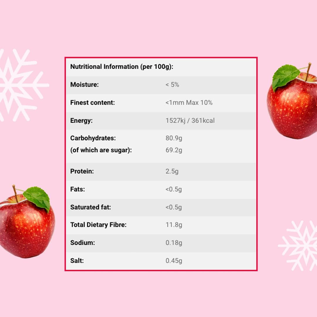 Morceaux de pommes lyophilisés 100g - Fruits lyophilisés - Fruits secs lyophilisés - Pommes séchées - Parfait pour la pâtisserie, la décoration de gâteaux, snacks, muesli et desserts Produits déshydratés Naty Shop