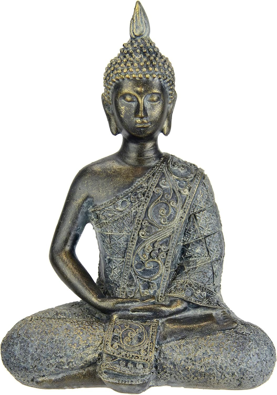 Statue de Bouddha méditer assis statue figurines sculpture buste statue ornement figure de Bouddha Feng Shui décoration jardin terrasse balcon décoration statue de Bouddha accessoire de maison sculpture de Bouddha figure de jardin Statuettes et sculptures Naty Shop Gris/marron Sièges