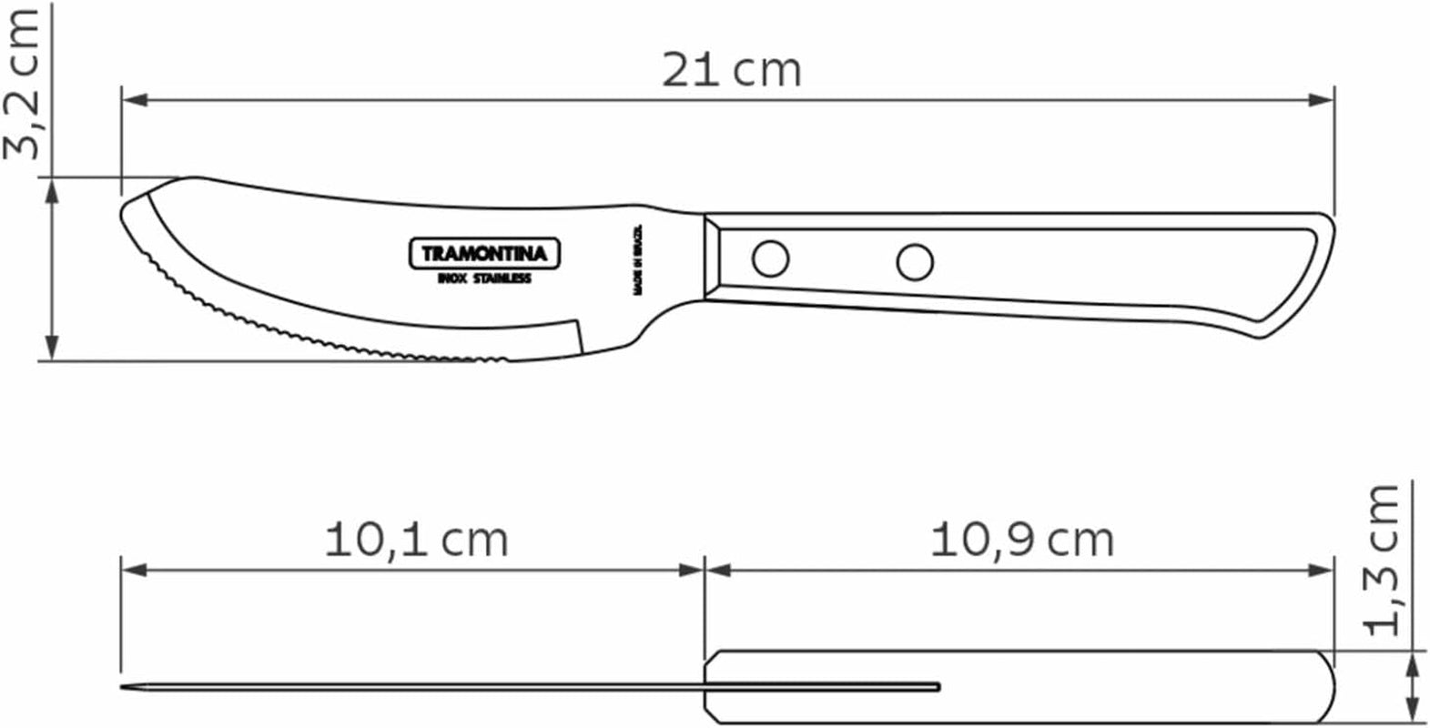 Tramontina PIZZA Besteck, ensemble de 8 pièces, pour 4 personnes, bois de rose libre, griffes de bois certifiées Fsc, fête des machines à laver, cuisine Naty Shop