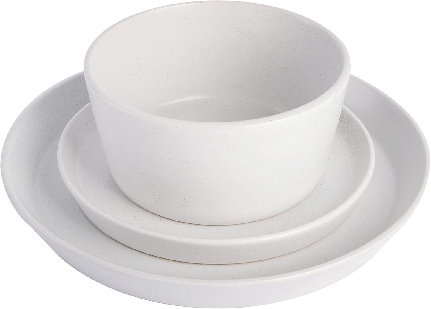 Service de table Sofia Coupe, service pour 4 personnes (12 pièces), blanc à pois