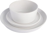 Service de table Sofia Coupe, service pour 4 personnes (12 pièces), blanc à pois