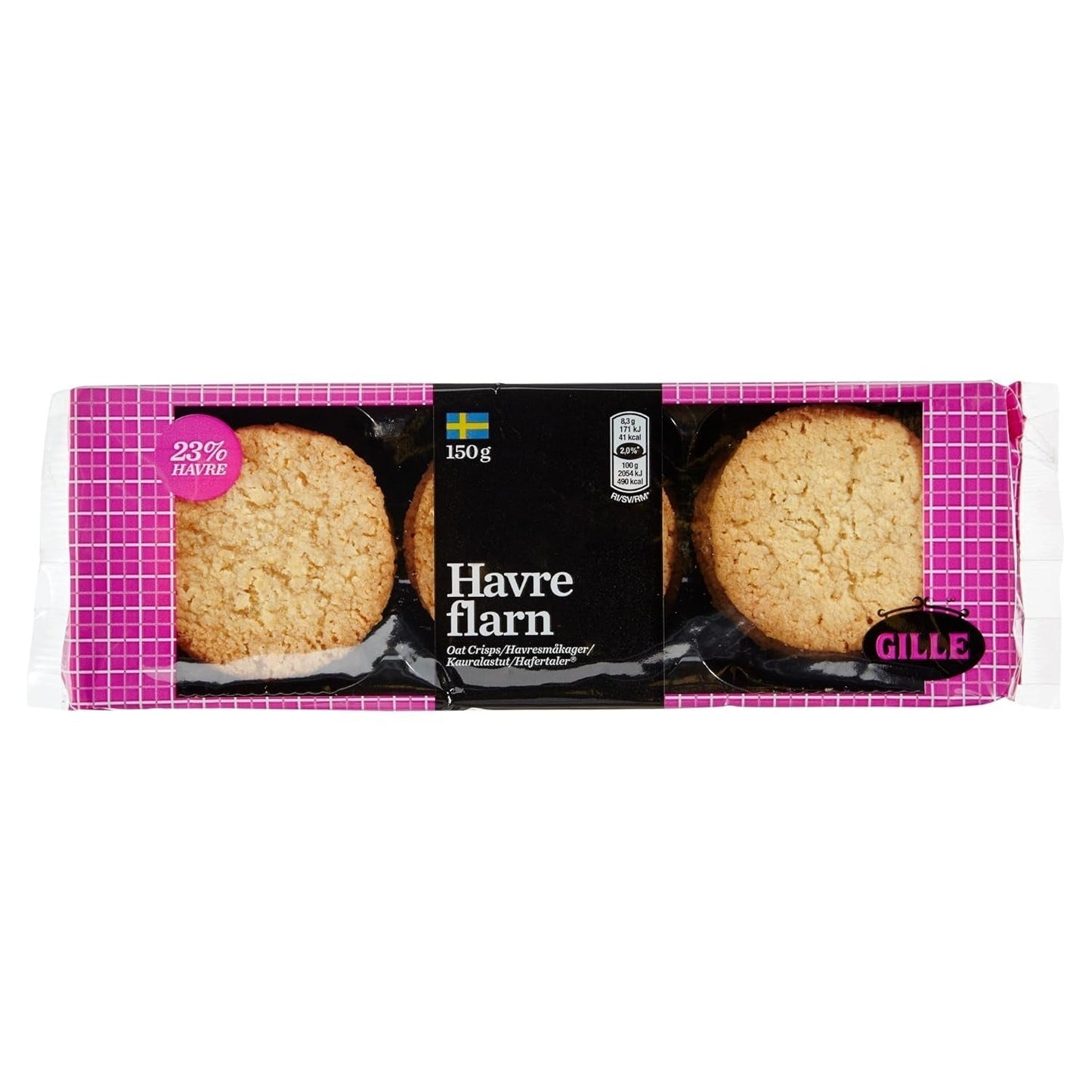 Craquelins suédois à l'avoine Gille, 150 g (1 paquet)