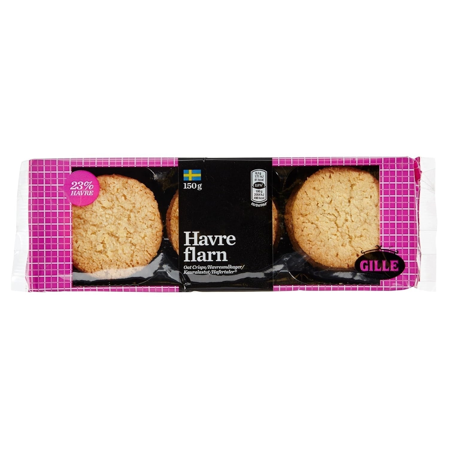 Craquelins suédois à l'avoine Gille, 150 g (1 paquet)