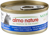 Almo Nature HFC Nourriture humide naturelle pour chat - Thon aux palourdes, paquet de 24 (24 x 70g)