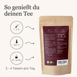 Thé épicé BIO Schoko Chai sans sucre, avec cabosses de cacao, cannelle, réglisse et autres épices aromatiques Chai, 100 g
