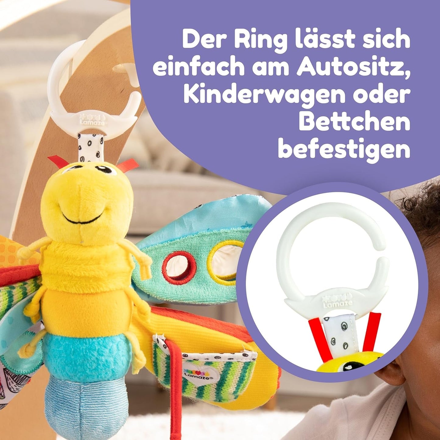Lamaze Jouet Bébé "Freddie la Luciole" Clip & Go, Jouet de Haute Qualité pour les Tout-Petits, Pendentif Grip pour Renforcer la Relation Parent-Enfant, Dès 0 Mois, Plusieurs Coloris Bebe Toys Naty Shop