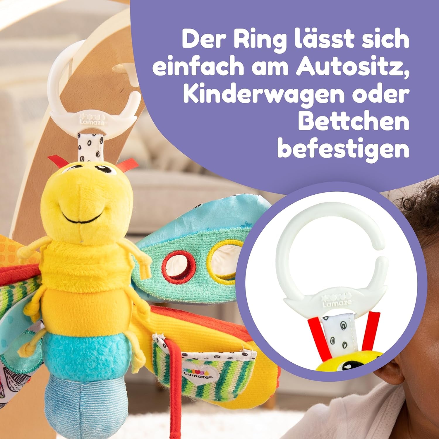 Lamaze Jouet Bébé "Freddie la Luciole" Clip & Go, Jouet de Haute Qualité pour les Tout-Petits, Pendentif Grip pour Renforcer la Relation Parent-Enfant, Dès 0 Mois, Plusieurs Coloris Bebe Toys Naty Shop