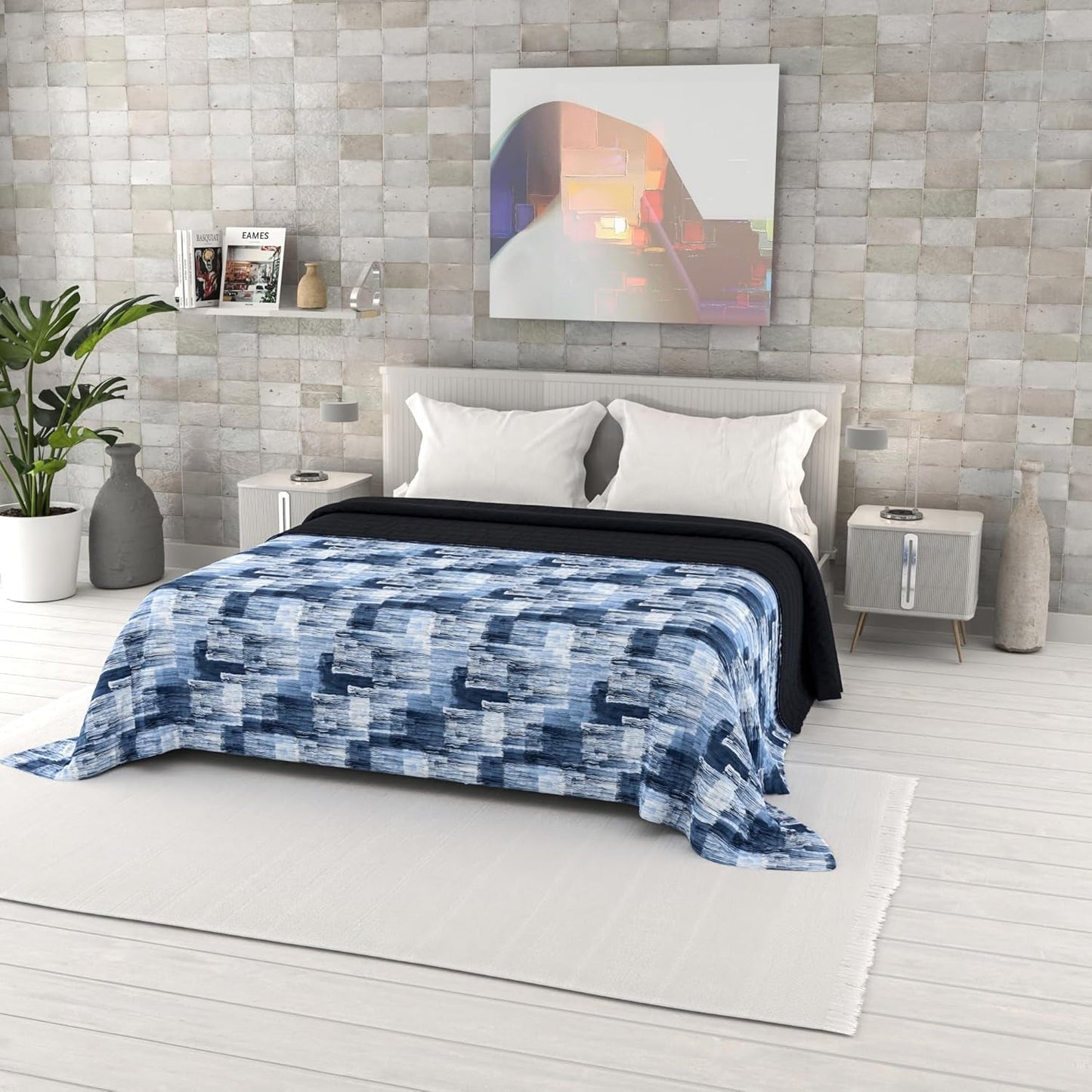 Couette d'été imprimée fantaisie, garnissage polyester, Pétales, 260X270Cm Quilts et quilts Naty Shop Paint 260X270Cm