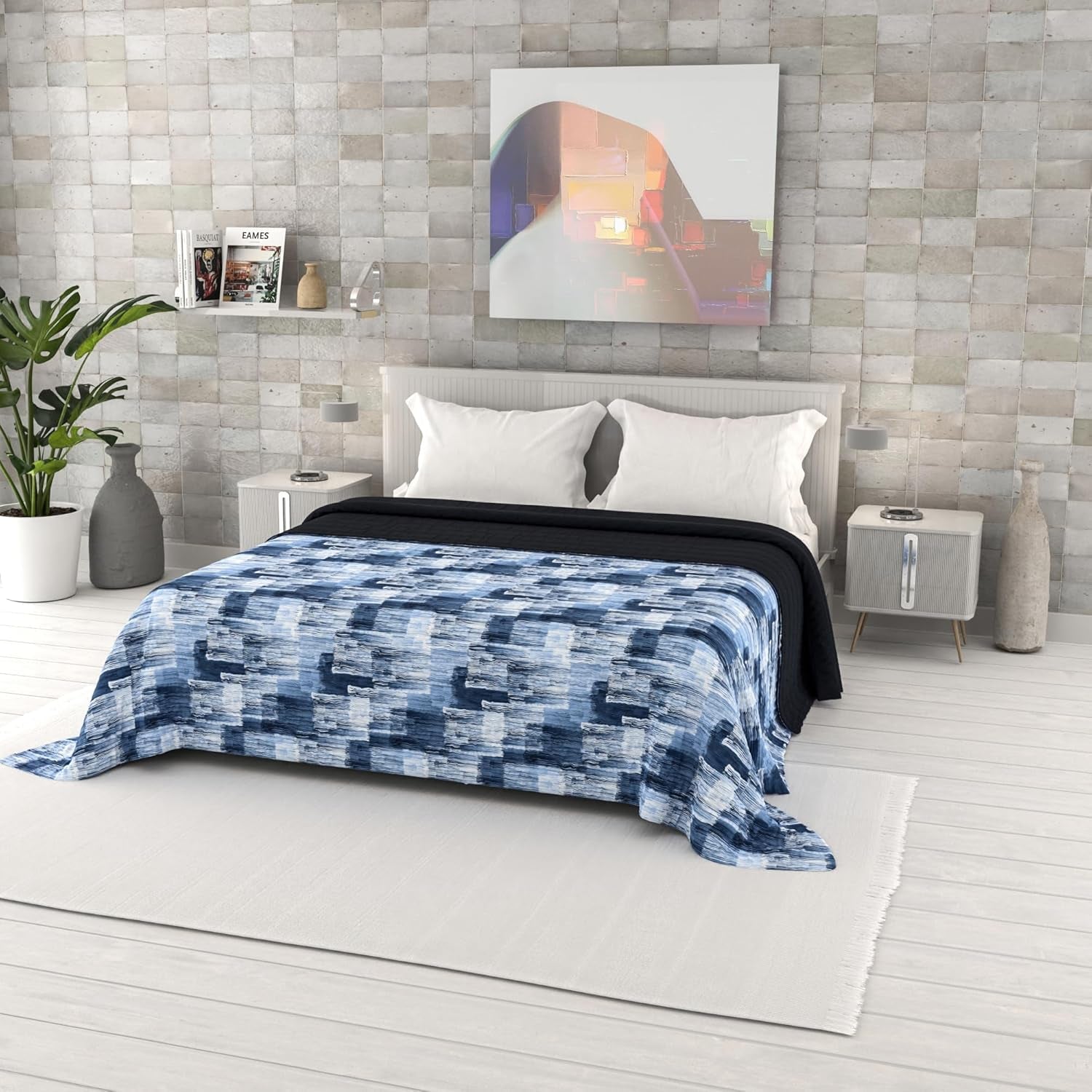 Couette d'été imprimée fantaisie, garnissage polyester, Pétales, 260X270Cm Quilts et quilts Naty Shop Paint 260X270Cm