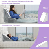 Grand oreiller de lecture avec barre de poignée, mousse haute densité, oreiller ergonomique pour le dos, accoudoirs, support de cou et appui-tête, coussin de siège inclinable pour dormir, jouer, regarder la télévision, pour lit et canapé