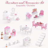 ROBUD Maison de poupée en bois pour enfants, jouet cadeau pour filles et garçons de 3, 4, 5, 6 ans
