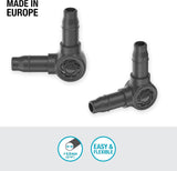 Pièce en L pour Gardena Micro-Drip 4,6 mm (3/16") : pour changer le sens de distribution et les conduites d'égouttement à 90 degrés, installation sans pli, technologie de connexion simple et flexible (13212-20)
