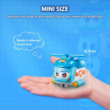 Super Wings Super Pets 4 PCS Shine, Golden Boy, Jerome, Ellie Expression faciale commutable Effet foudre Jouet portable pour 3 4 5 6 7 8 ans Garçon Fille Figurines d'action 2 pouces Naty Shop