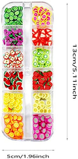 4 Set Nagel Obst Scheiben, Basicon Niedliche Obst Polymer Scheiben Obst Scheibe Nail Nagel 3D Obstscheibe Nail Art Slice For DIY Liefert Maniküre Dekoration Schleim Zubehör Nageldekorationen, 4 Stile