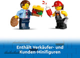 LEGO City Burger Truck - Ensemble de construction avec voiture jouet pour enfants de 5 ans, figurine et accessoires de camion de nourriture, cadeau amusant pour garçons et filles 60404 Jeux de construction Besuche den LEGO-Store