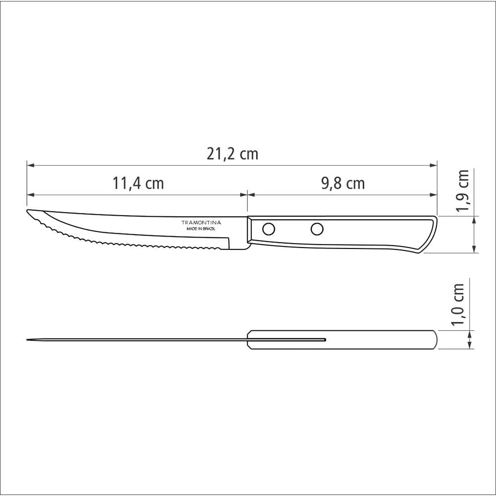 Tramontina 14 pièces ensemble de couverts de gril en acier inoxydable couverts à steak ensemble de gril cuisine Naty Shop