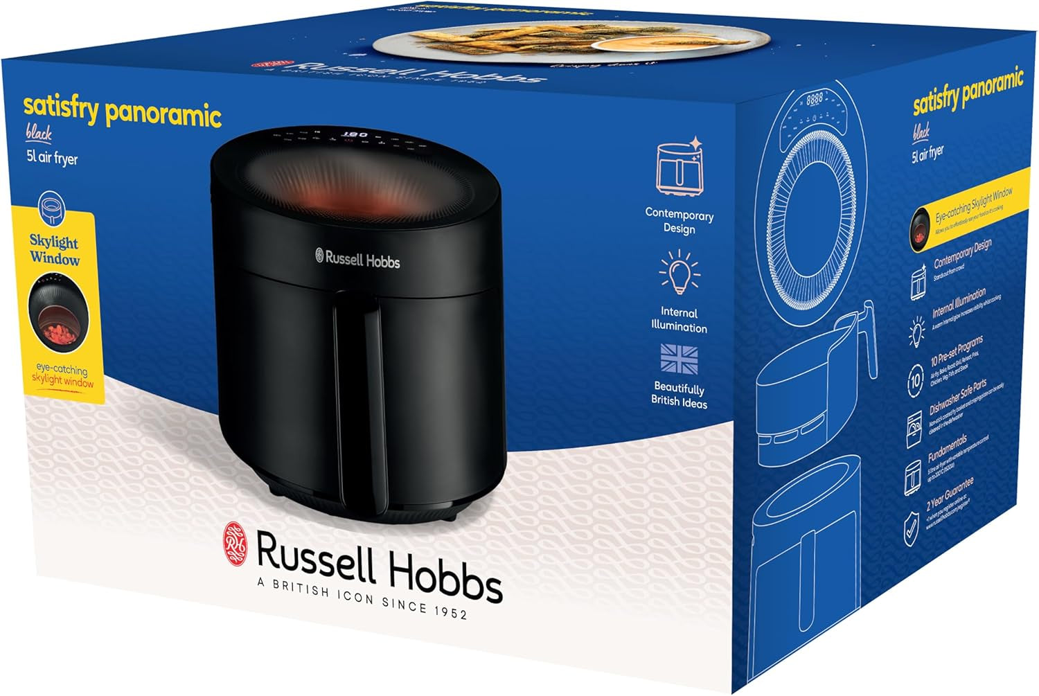 Russell Hobbs Airfryer, 5 litres, 10 programmes, fenêtre de visualisation Naty Shop Appliances
