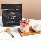 Gruau de nuit avec protéines | Chocolat noir et framboise | Petit-déjeuner riche en protéines | Collation à faible teneur en sucre | Gruau à faible IG | 500g