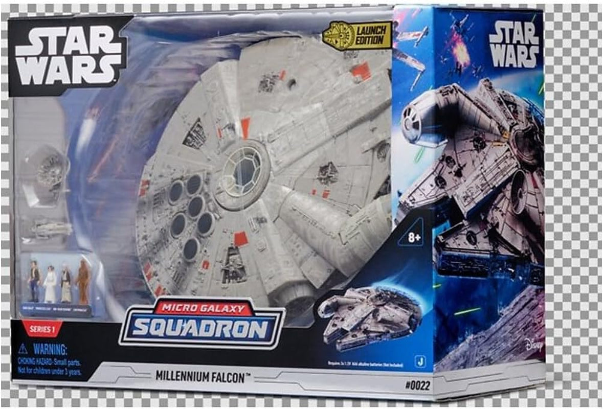 Star Wars Micro Galaxy Squadron SWJ0332 - Véhicule Officiel Millennium Falcon 22,5 cm avec Lumières, Sons et Figurines Naty Shop