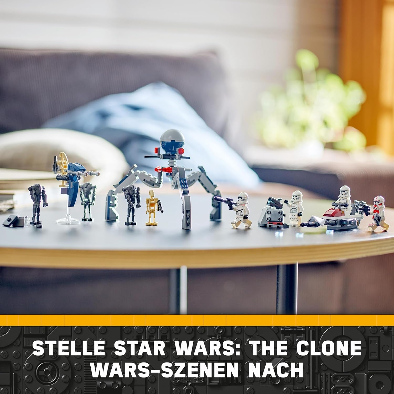 LEGO Star Wars 75372 Pack de combat Clone Trooper et Battle Droid, Incl. 4 figurines, 5 droïdes et une moto speeder avec un tireur - Jouets de construction pour garçons et filles à partir de 7 ans Jeux de construction Besuche den LEGO-Store