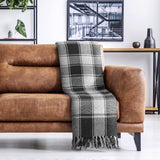 Jeté Frisco, Coton recyclé, Traditionnel, Plaid, Pour chaise, canapé, canapé, jeté, couverture, Anthracite, 127 X 152 Cm Lits et couvertures Emma Barclay