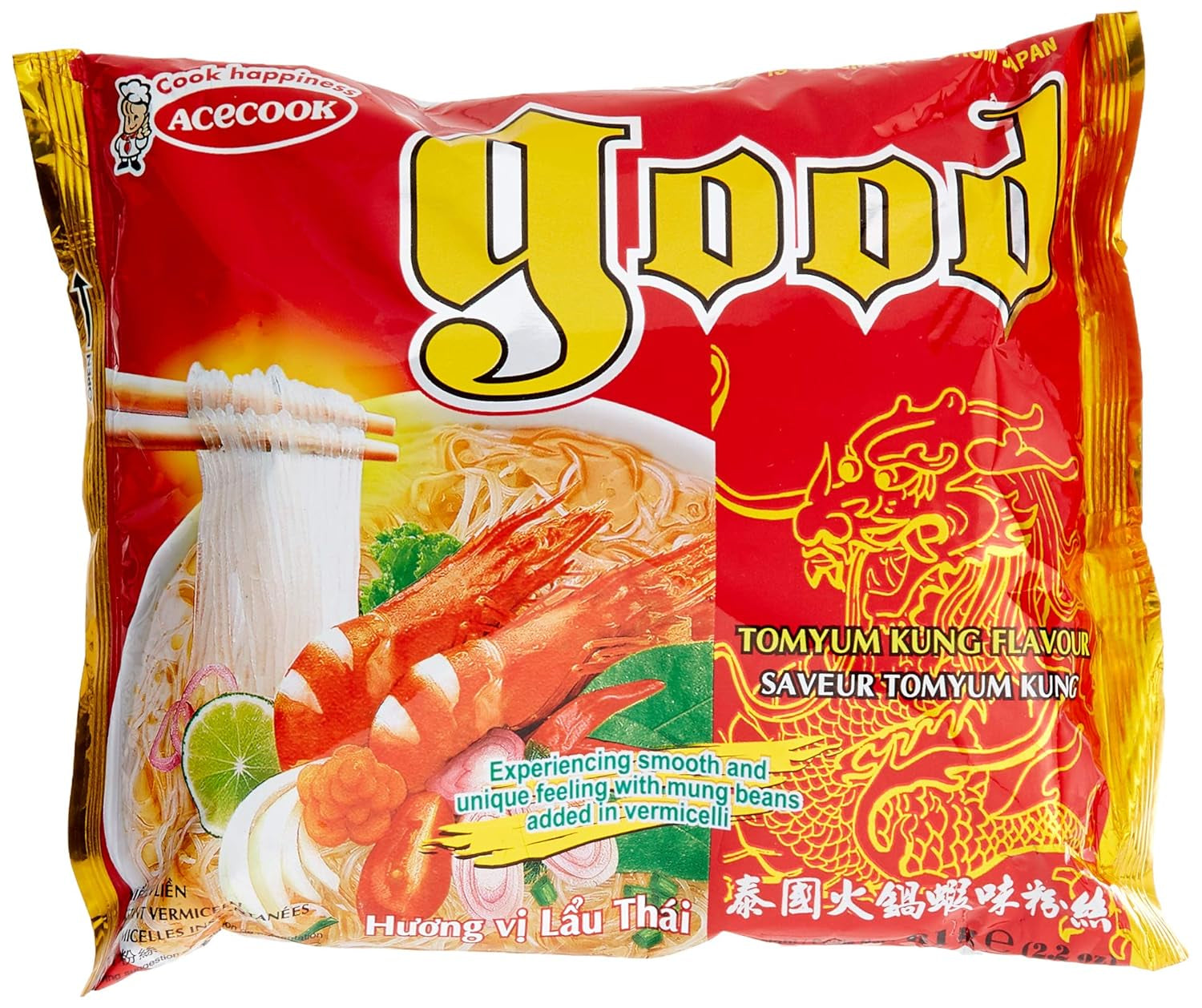 ACECOOK - Nouilles instantanées en verre GD Tom Yum - (1 x 61 gr)