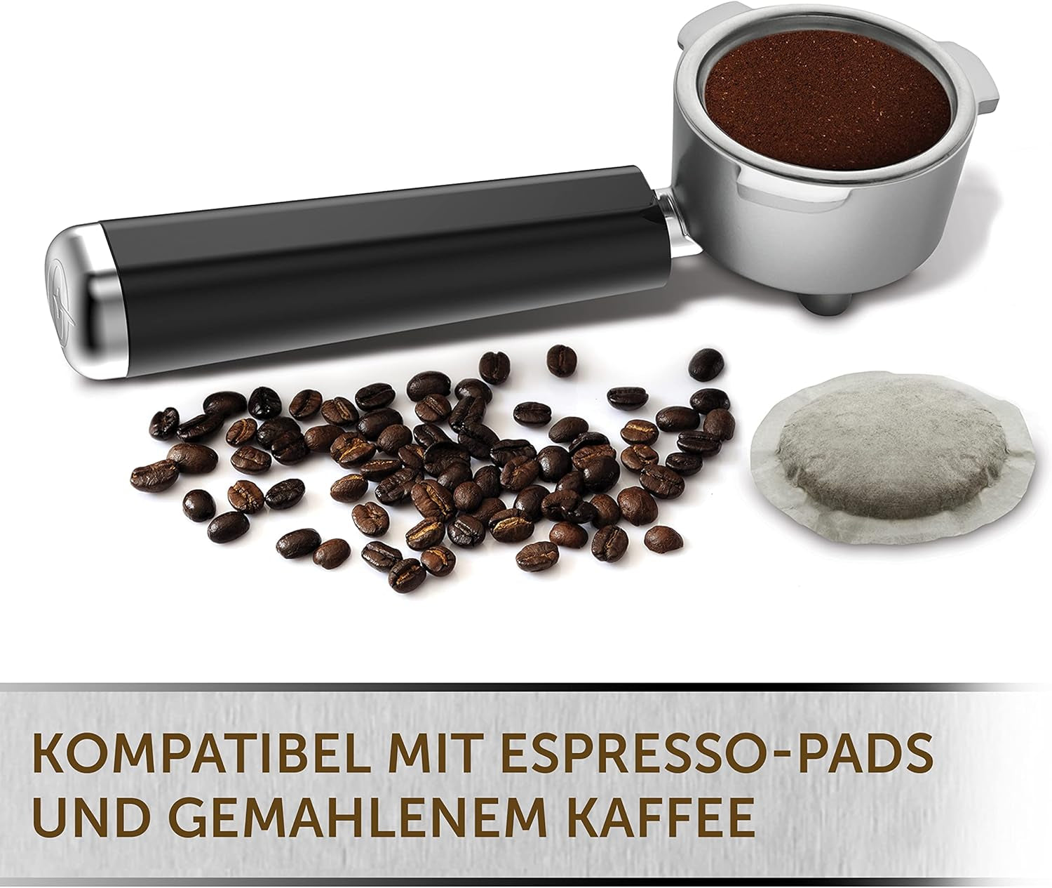 Expresso Breville Prima Latte II | Machine à latté et cappuccino | Pompe professionnelle avec 15 bars et mousseur à lait | Argent [VCF108X]