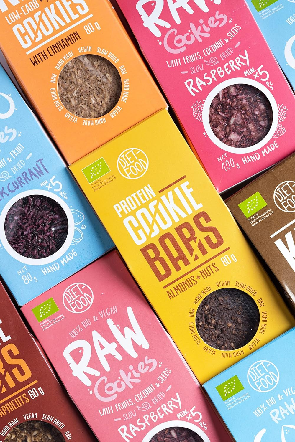DIET-FOOD Biscuits Bio aux Chips de Noix de Coco et Fraises Snack santé Délicieux biscuits pour le bureau, sans conservateurs 80 g (1 paquet)