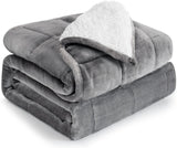 Couverture lestée Cottonblue 6,8 kg Couverture lestée Sherpa en flanelle à poils longs Queen Size pour adultes Couvertures lestées confortables pour calmer et détendre Couettes lourdes 152,4 x 203,2 Naty Shop Quilts & Quilts Blanc/Gris 60 X 80 15 Lb