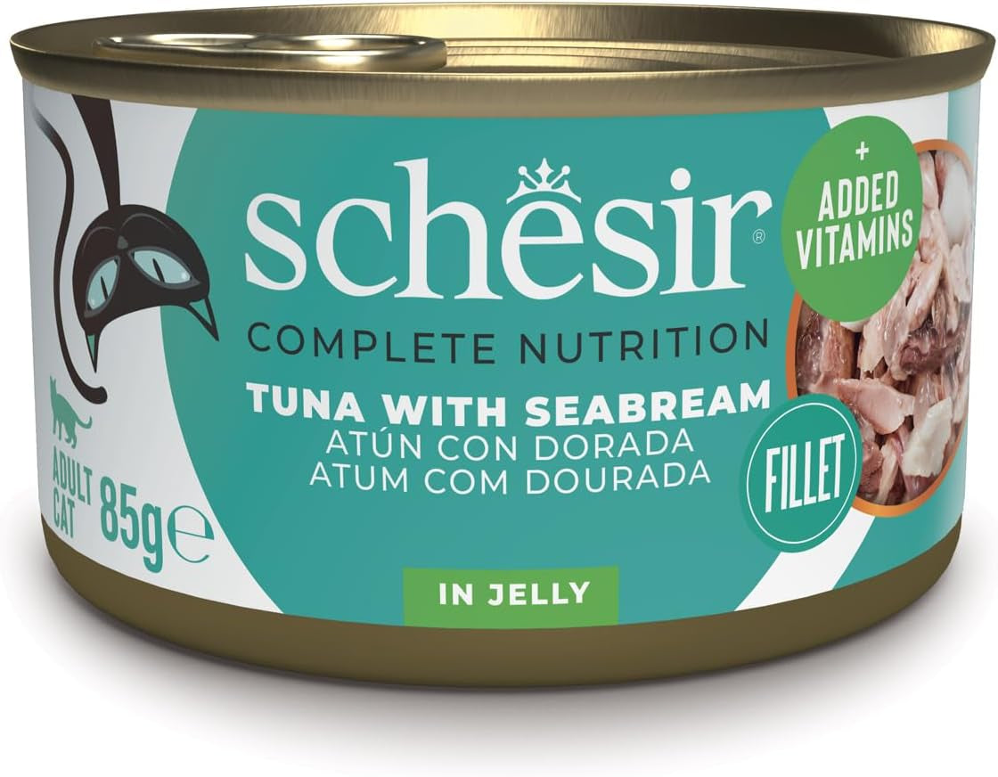 Thon à la gelée dorée, nourriture humide pour chat, en conserve, 100% naturelle, avec vitamines ajoutées, 12 x 85g