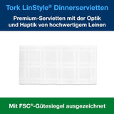 Serviettes de table Tork Linstyle blanches, pliées en 1/4, 19,5 × 19,5 cm, 14 × 50 serviettes, 509410