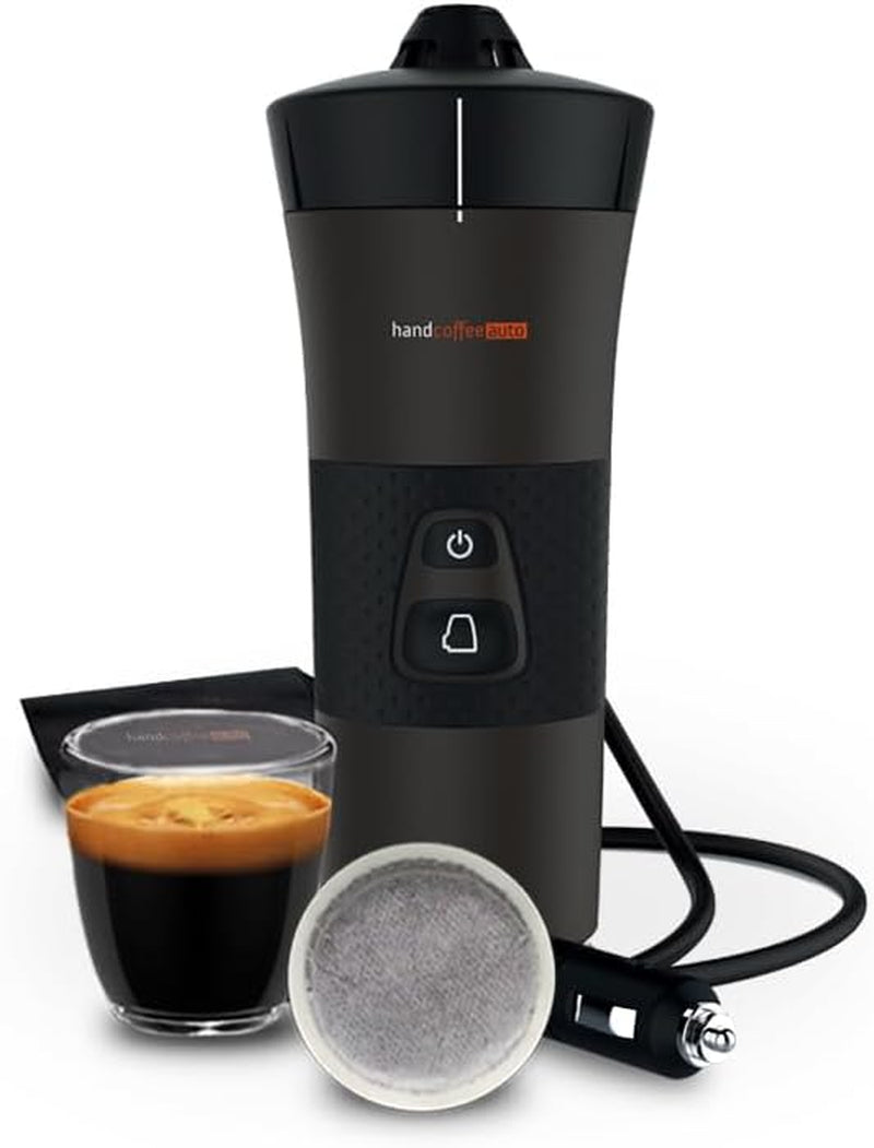 Handpresso - Handcoffee Auto 21000 | Machine à expresso pour voiture 12 V – Machine à expresso 12 V pour voitures | Machine à expresso Senseo Pad pour voitures – Machine à expresso de voyage 12 V | Expresso 12 volts pour camping-cars