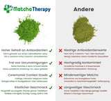 Thérapie Matcha 30+ | Poudre de thé Matcha biologique | 60g | Avec une teneur vérifiée d'au moins 30 mg/g de catéchine EGCG | Soutient le système immunitaire et les niveaux d'énergie | Qualité cérémoniale | Thé vert du Japon
