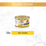 Gourmet Gold Pâte fine Katzenfutter nass, mit Huhn, 12er Pack (12 x 85g)