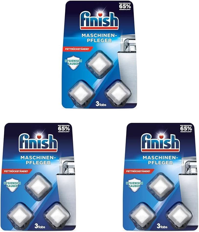 Finish Machine Cleaner Tabs - Onglets pour lave-vaisselle contre la saleté et la graisse à l'intérieur du lave-vaisselle 3 onglets Naty Shop 3 jeux de 3 onglets