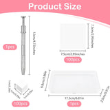 100 pièces de pinceaux à ongles sans latex, pinceaux à ongles ombrés, pinceaux à ongles avec pinces métalliques, 100 feuilles de papier Nailart, boîte d'emballage en papier, applicateur de pinceaux de manucure pour vernis à ongles Nailart