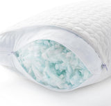 Oreiller LUCID 40 X 80 cm avec garnissage hybride de mousse à mémoire de forme déchiquetée et microfibre - garnissage amovible et réglable - housse lavable - pour dormeurs sur le côté, sur le dos et sur le ventre Oreillers standards Naty Shop