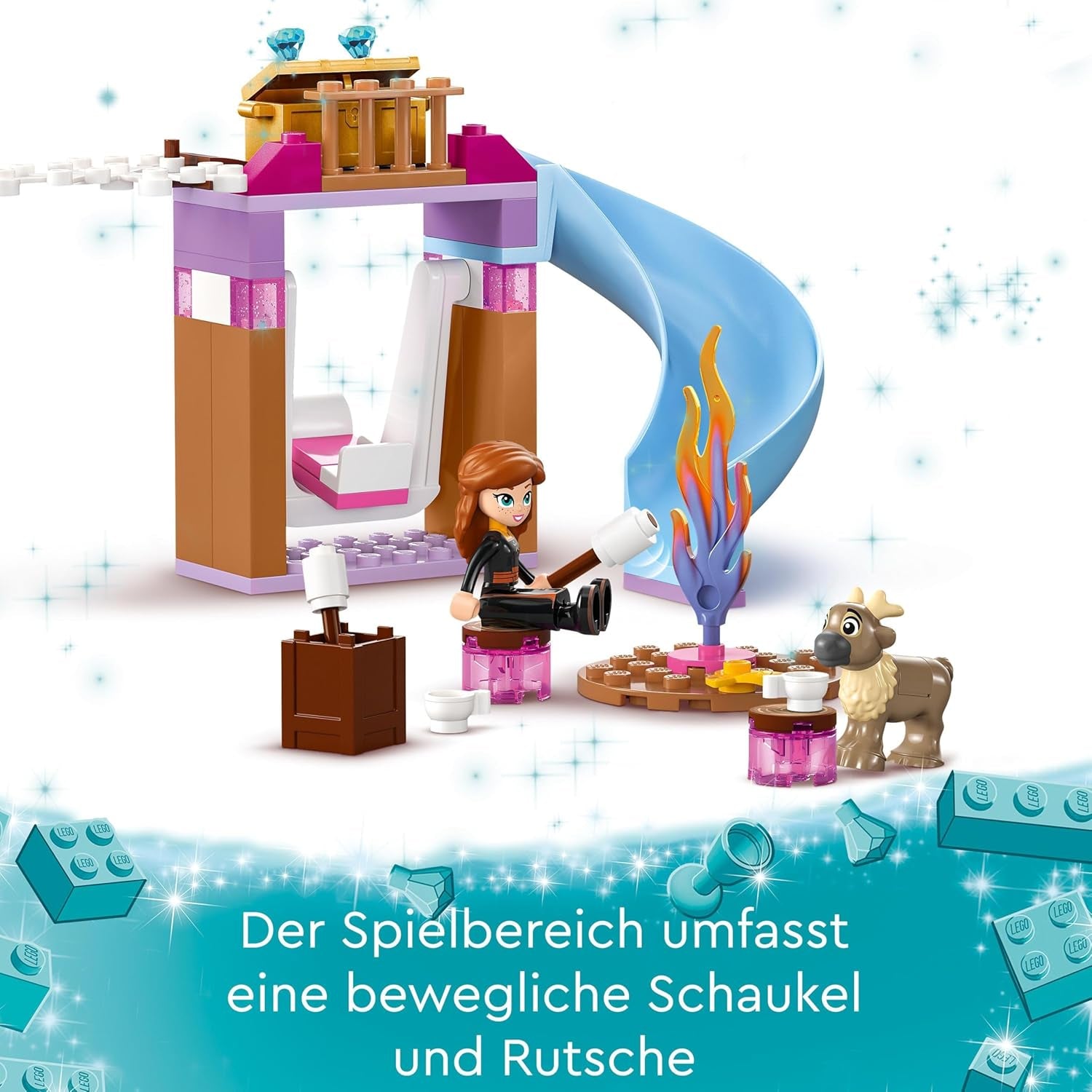 LEGO Disney La Reine des Neiges : le palais de glace d'Elsa, le château de la reine des glaces, la poupée Princesse ELSA et Anna, plus 2 figurines d'animaux, un cadeau idéal pour les filles et les garçons de 4 ans 43238 Jeux de construction Besuche den LEGO-Store