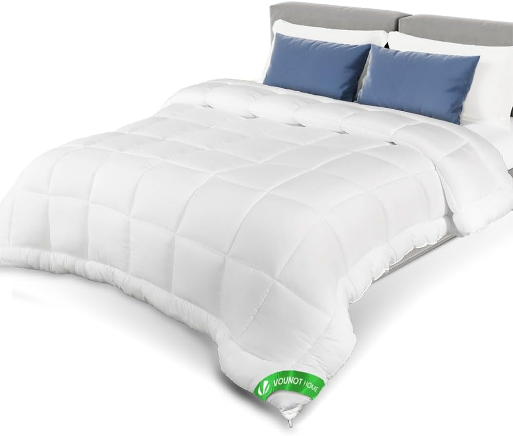 VOUNOT Couette 155X200Cm, Couette Hiver 4 Saisons Lot de 2 500GSM, composé de 2 couettes nouées ensemble Couette Adaptable été comme hiver, Norme Oeko-Tex Couettes et couettes Naty Shop Couverture d'été légère 200 X 200 Cm