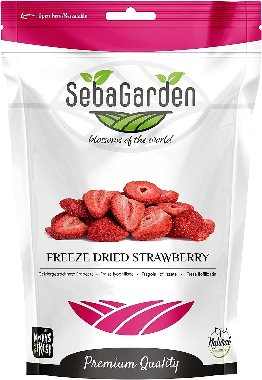 Seba Garden Premium Délicieuses Fraises Méditerranéennes Déshydratées Sans OGM et Vegan Naty Shop Produits Déshydratés 400 G