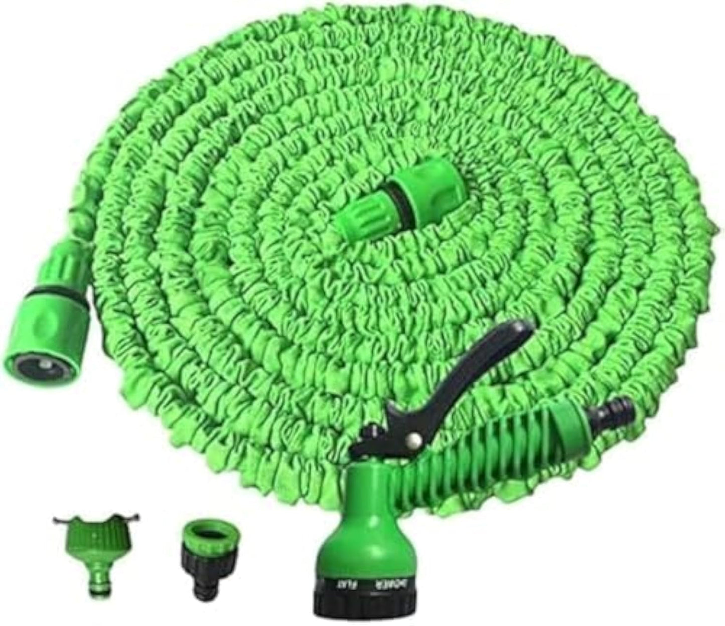 Tuyau d'arrosage flexible 15 m vert, plastique/caoutchouc, buse de pulvérisation 7 voies, 8 bars, 0,68 kg, 1 pièce