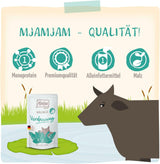MjAMjAM - Nourriture humide premium pour chat - Bien-être - Digestif - Bœuf, Pack de 12 (12 x 125g), Sans céréales
