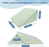 INFANZIA Oreiller compensé pour lit, oreiller d'angle, oreiller triangulaire, pliable, mousse à mémoire de forme, apnée du sommeil, reflux acide, élévation des jambes, lecture, vert