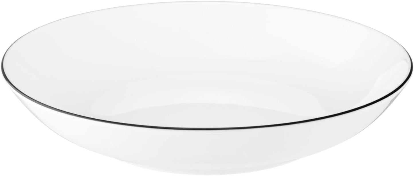 Service de table Seltmann Weiden 001.737148 Lido - 6 assiettes plates + 6 assiettes de fond - 12 pièces - Black Line