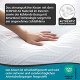 Oreiller de couchage TEMPUR Comfort Air Medium, Oreiller respirant pour chaque position de sommeil, OEKO-TEX MADE in GREEN, fermeté moyenne, 40 X 80 Cm Oreillers standards Naty Shop